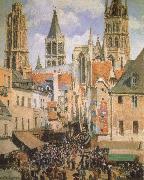 Camille Pissarro The Old Market-Place in Rouen and the Rue de I-Epicerie Sweden oil painting artist